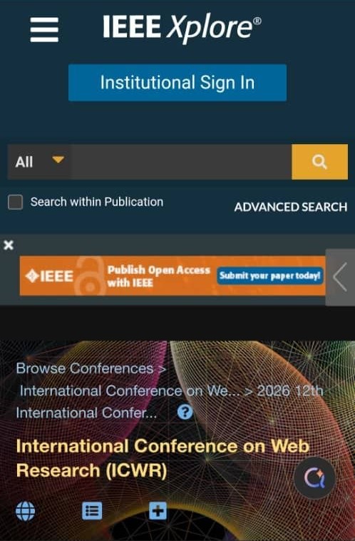نمایه مقالات دوازدهمین کنفرانس بین المللی وب پژوهی در IEEE